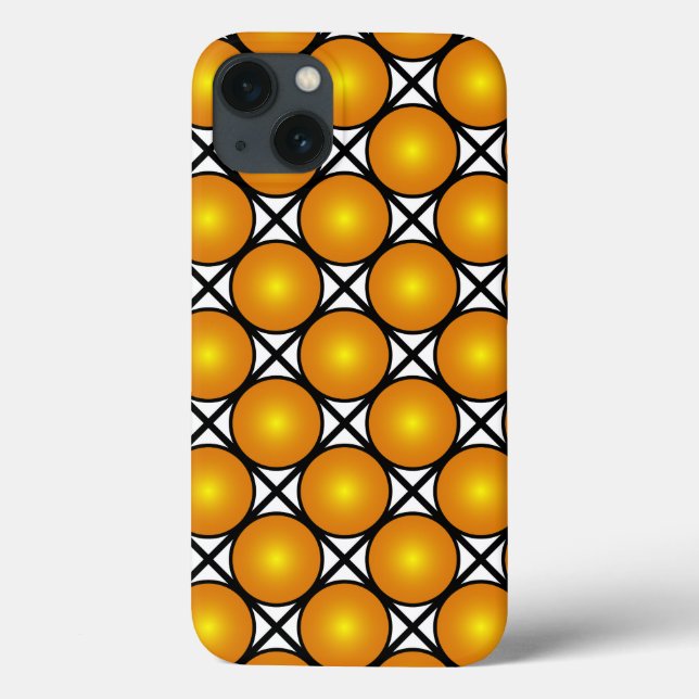 Luminous Golden Dots Black White Lattice Pattern Case-Mate iPhone Case (Back)