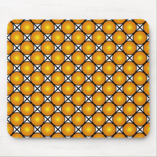Luminous Golden Dots Black White Lattice Pattern Mouse Mat