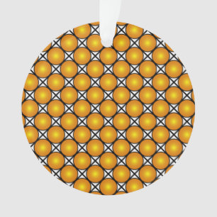 Luminous Golden Dots Black White Lattice Pattern Ornament