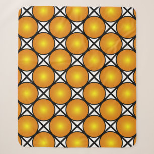 Luminous Golden Dots Black White Lattice Pattern Sherpa Blanket