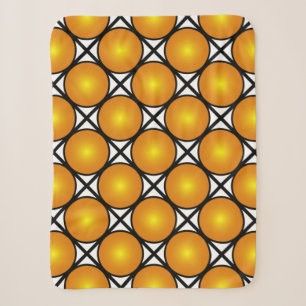 Luminous Golden Dots Black White Lattice Pattern Sherpa Blanket