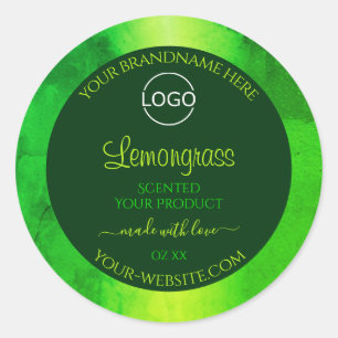 Luminous Green Marble Pattern Product Labels Logo