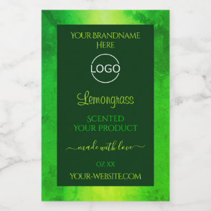 Luminous Green Marble Pattern Product Labels Logo