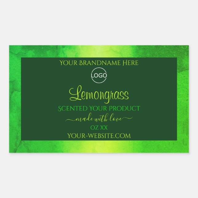 Luminous Green Marble Pattern Product Labels Logo (Front)