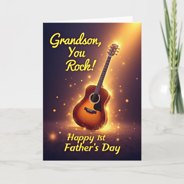 Luminous Guitar Fathers Day Card (Front)