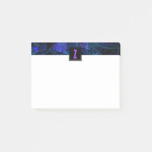Luminous Header   Purple Monogram Initial Letter Post-it Notes