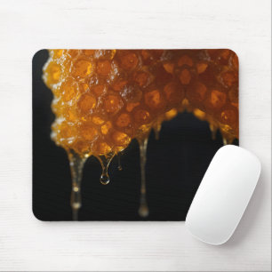 Luminous Honeycomb Macro with Falling Droplet Mouse Mat