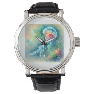 Luminous jellyfish 251024AREF103 - Watercolor Watch