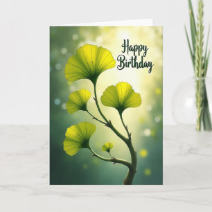 Luminous Leaves Birthday Wish Card