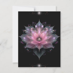 Luminous Lotus Flower - Light Pink Black Floral Postcard