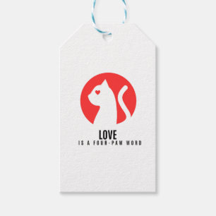 Luminous Love Cat Silhouette Gift Tags