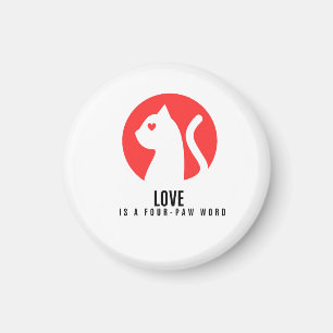 Luminous Love Cat Silhouette Magnet