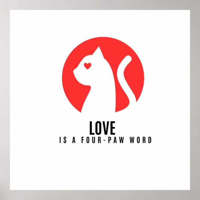 Luminous Love Cat Silhouette Poster (Front)