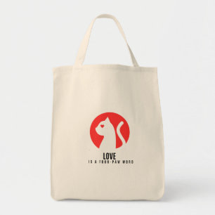 Luminous Love Cat Silhouette Tote Bag
