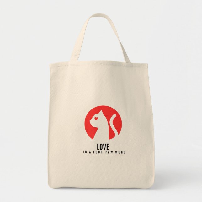 Luminous Love Cat Silhouette Tote Bag (Front)