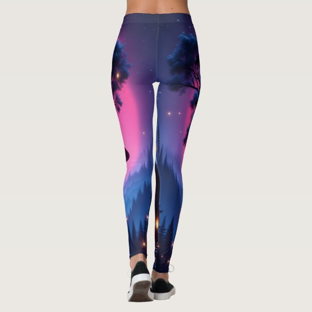 Luminous Love: "Neon Nights and Endless Dreams"  Leggings (Back)