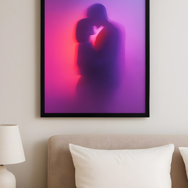 Luminous Lovers – Neon Silhouette Romance Art Poster (Creator Uploaded)