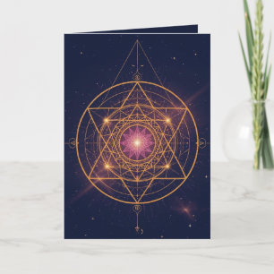 Luminous Mandala of Golden Harmony Card