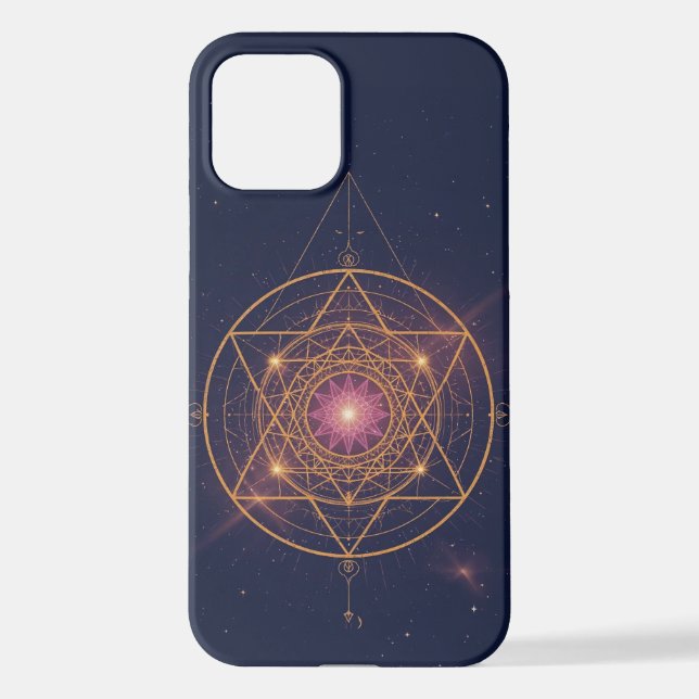 Luminous Mandala of Golden Harmony iPhone Case (Back)