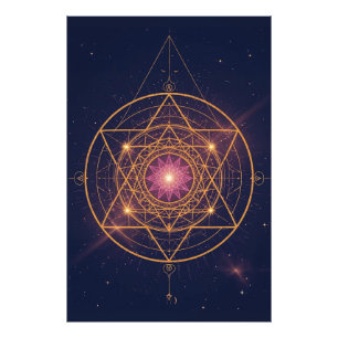 Luminous Mandala of Golden Harmony Photo Print