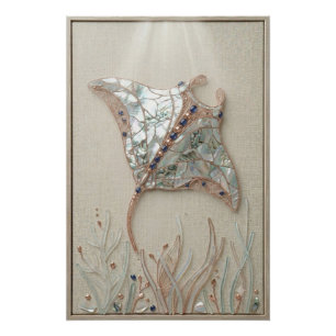 Luminous Manta Ray Wall Art