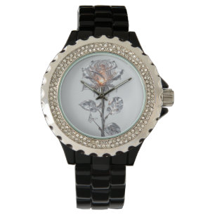 Luminous Metallic Silver Rose Watch