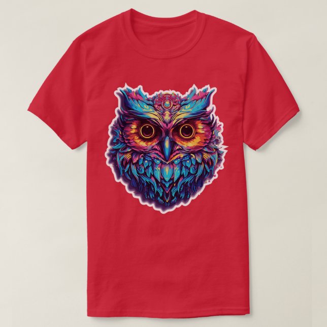 Luminous Nocturne Holographic Owl Splendour 4 T-Shirt (Design Front)