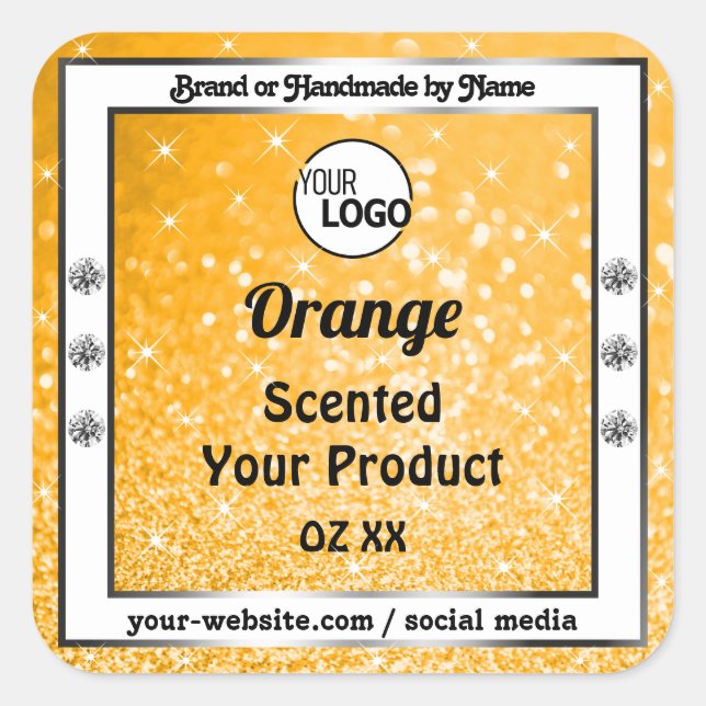 Luminous Orange Sparkle Glitter Product Label Logo (Front)