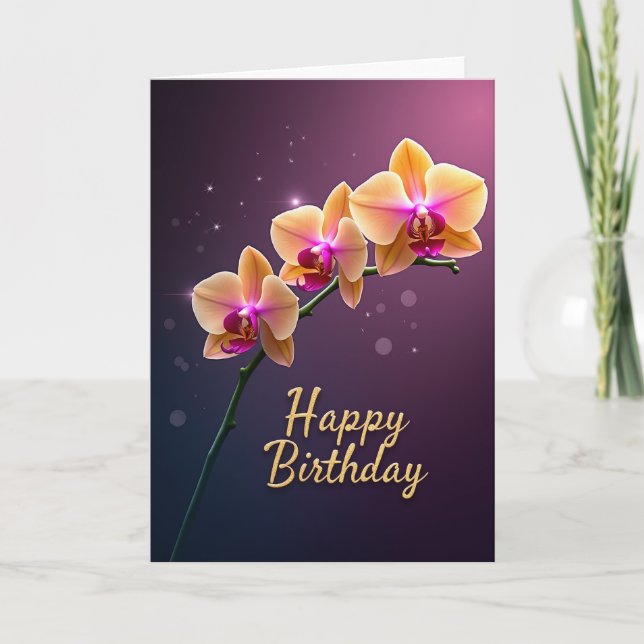 Luminous Orchid Birthday Card (Front)