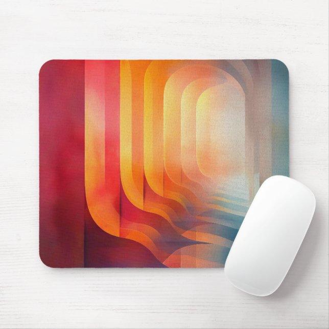 Luminous Passage – Abstract Geometric Flow Mouse Mat (With Mouse)