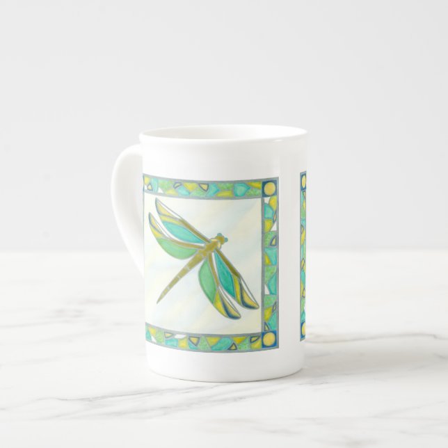 Luminous Pastel Dragonfly by Vanna Lam Bone China Mug (Front Left)