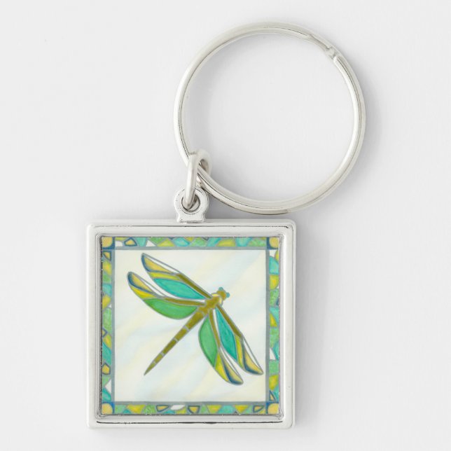 Luminous Pastel Dragonfly by Vanna Lam Key Ring (Front)