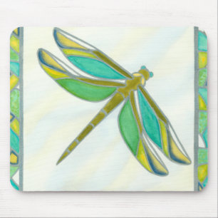 Luminous Pastel Dragonfly by Vanna Lam Mouse Mat