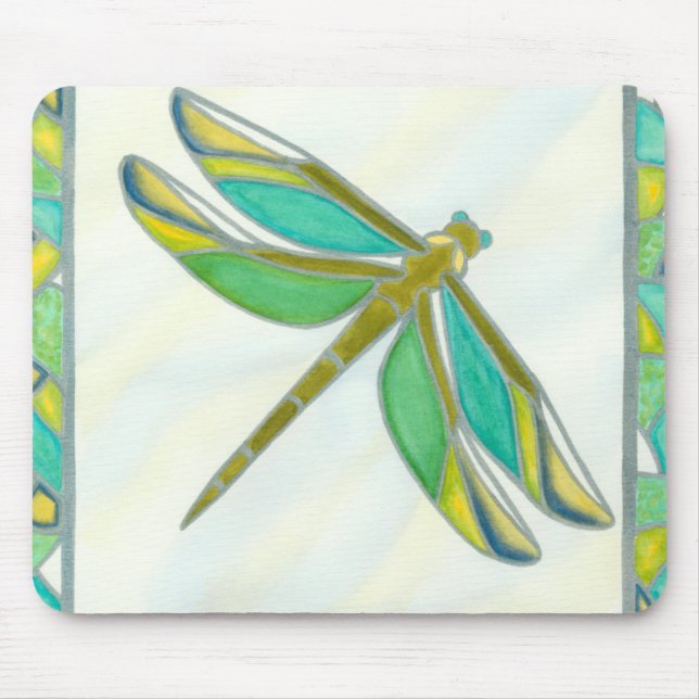 Luminous Pastel Dragonfly by Vanna Lam Mouse Mat (Front)