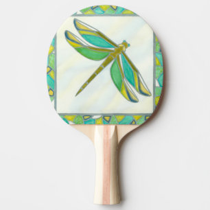 Luminous Pastel Dragonfly by Vanna Lam Ping Pong Paddle