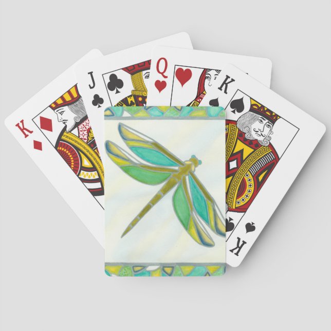 Luminous Pastel Dragonfly by Vanna Lam Playing Cards (Back)