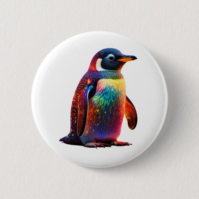 Luminous Penguin Charm 6 Cm Round Badge (Front)