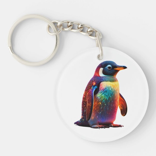 Luminous Penguin Charm Key Ring (Front)