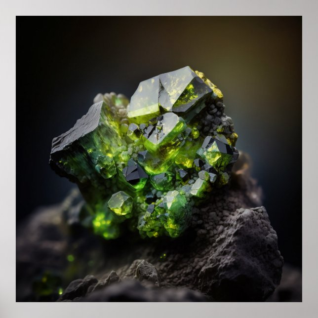 Luminous Peridot Gemstone, Close-Up Poster (Front)