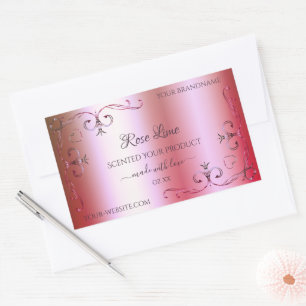 Luminous Pink Green Gradient Ornate Product Labels