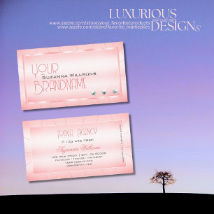 Luminous Pink with Diamonds Glamourous and Stylish Business Card