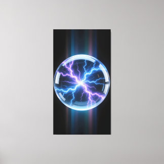 Luminous plasma storm inside the transparent canvas print