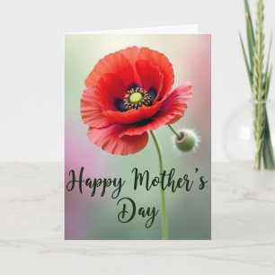 Luminous Poppy Mothers Day Card