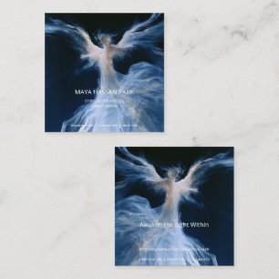 Luminous Presence Winged Angel Square Business Card