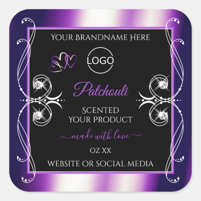 Luminous Purple Black Product Labels Jewels Logo (Front)