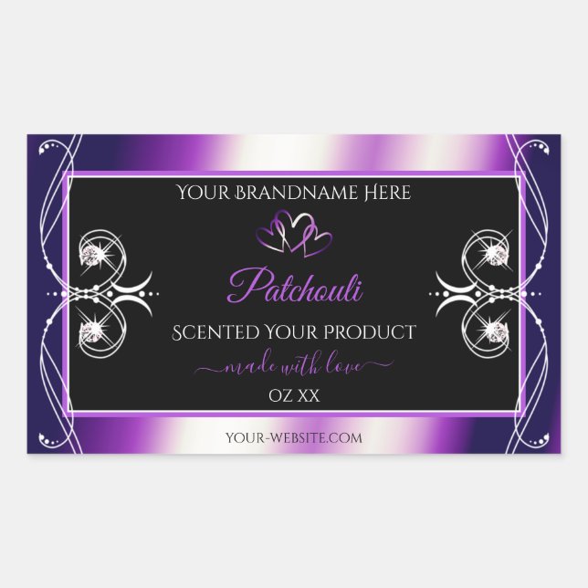 Luminous Purple Frame Black Product Labels Jewels (Front)