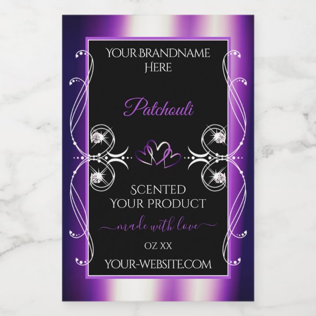 Luminous Purple Frame Black Product Labels Jewels (Single Label)