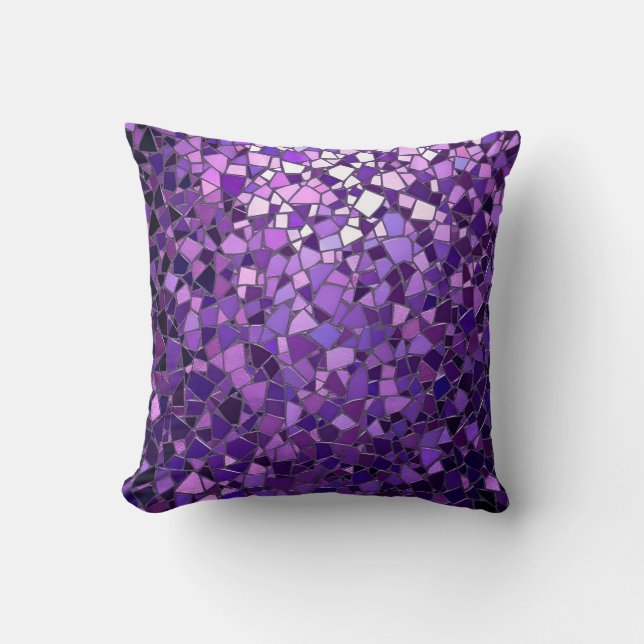 Luminous Purple Mosaic Pattern.Modern Outdoor  Cushion (Front)