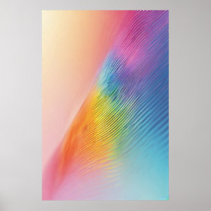 Luminous Rainbow Flow: An Abstract Pastel Wave Poster