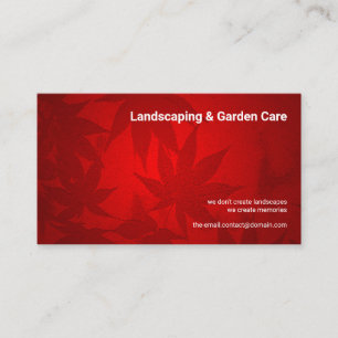 Luminous Red Maple Leaf Landscape Business Card